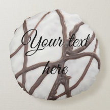 Black and white brownie cake pillow