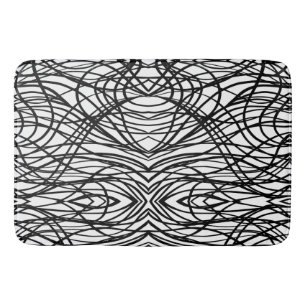 Black and White brushed grunge Bath Mat