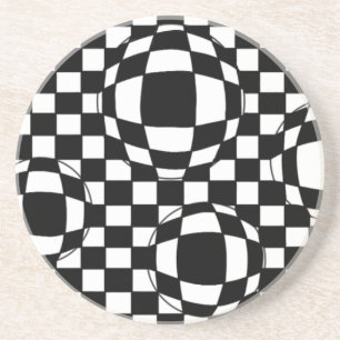 Black and White Bubbles Coaster