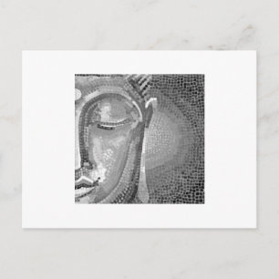 Black and White Buddha Face Postcard