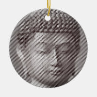 Black And White Buddha Face Statue Formed By Lines