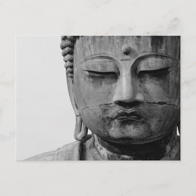 Black and White Buddha Postcard (Front)