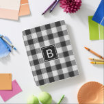 Black and White Buffalo Check Monogrammed iPad Cover<br><div class="desc">Trendy black and White Buffalo Check iPad Case with Monogram is the perfect way to protect your precious tech. You can easily personalise your case with your initial using Zazzle's easy to use design tool. Case is part of a collection.</div>