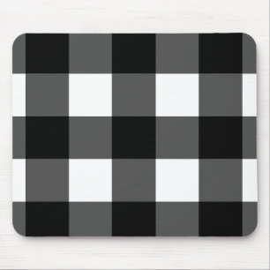 Black and White Buffalo Check Mouse Pad