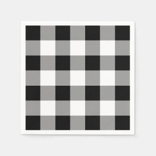 Black and White Buffalo Check Napkin