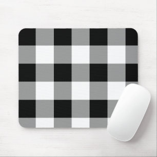 Black and White Buffalo Check Plaid Mouse Mat