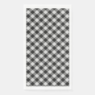 Black and White Buffalo Check Plaid Napkin