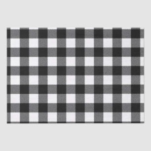 Black and White Buffalo Check Plaid Pattern Tissue Paper