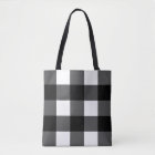 Black and White Buffalo Check Tote