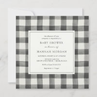 Black and White Buffalo Plaid Baby Shower