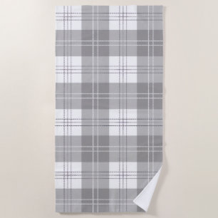 Black and White Buffalo Plaid Beach Towel