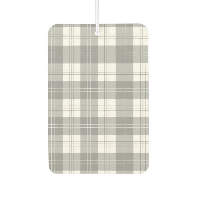 Black and White Buffalo Plaid Car Air Freshener (Front)