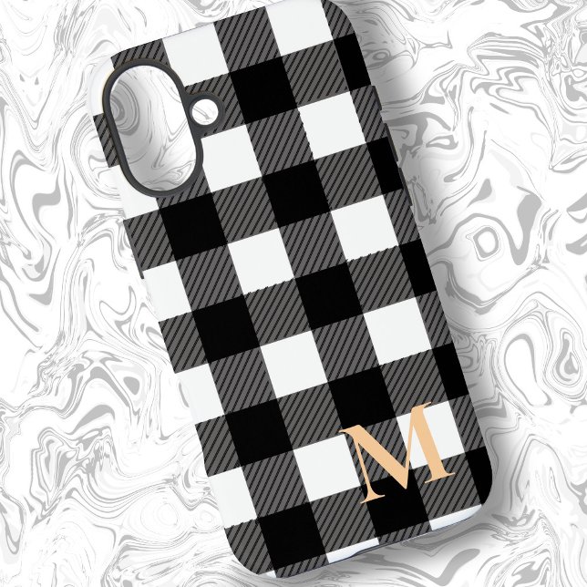 Black and White Buffalo Plaid Check Case-Mate iPhone Case (Creator Uploaded)