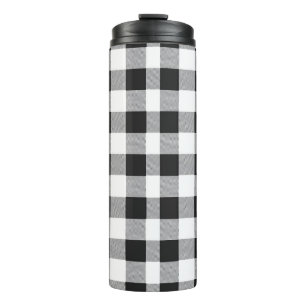 Black and White Buffalo Plaid Christmas  Thermal Tumbler