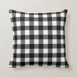 Black and White Buffalo Plaid Cushion