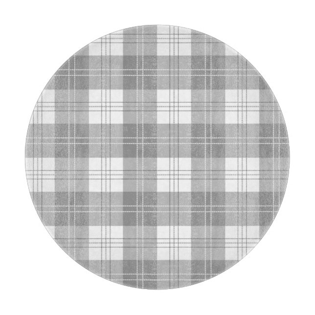 Black and White Buffalo Plaid Cutting Board (Front)