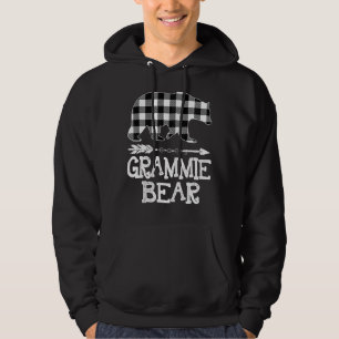 Black And White Buffalo Plaid Grammie Bear Christm Hoodie