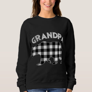 Black And White Buffalo Plaid Grandpa Bear Christm Sweatshirt