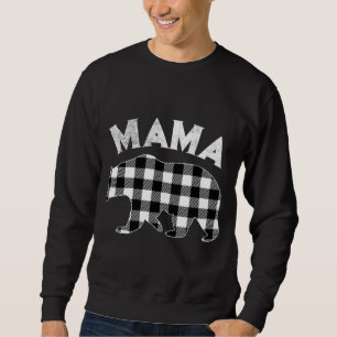 Black And White Buffalo Plaid Mama Bear Christmas Sweatshirt