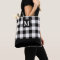Black and White Buffalo Plaid Monogram Tote Bag