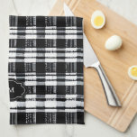 Black and white buffalo plaid monogrammed tea towel<br><div class="desc">Rustic black and white buffalo plaid pattern,  personal Kitchen towel
You can personalise it and add your own monogram.</div>