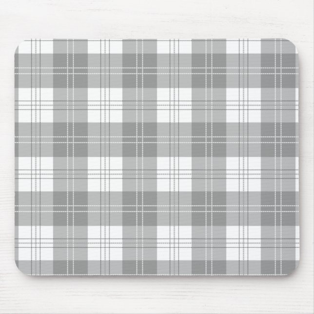 Black and White Buffalo Plaid Mouse Mat (Front)