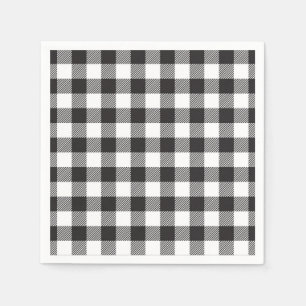 Black and White Buffalo Plaid Napkins