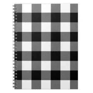 Black and White Buffalo Plaid  Notebook