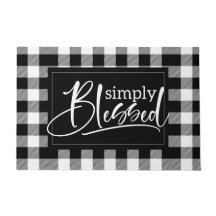 Black and White Buffalo Plaid Quote