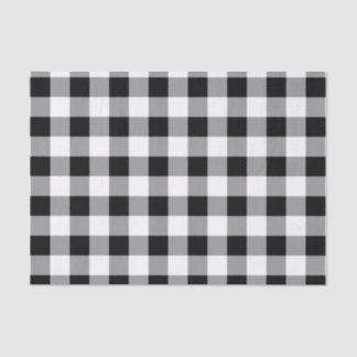 Black and White Buffalo Plaid Rustic Pattern Tissue Paper