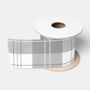 Black and White Buffalo Plaid Satin Ribbon