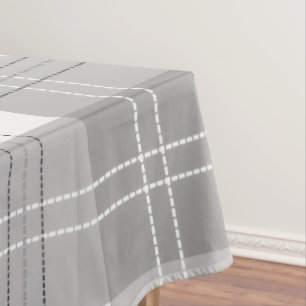 Black and White Buffalo Plaid Tablecloth