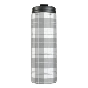 Black and White Buffalo Plaid Thermal Tumbler