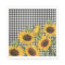 Black and White Buffalo Plaid Yellow Sunflowers