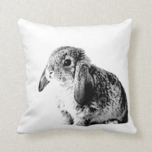 Black and White Bunny Cushion