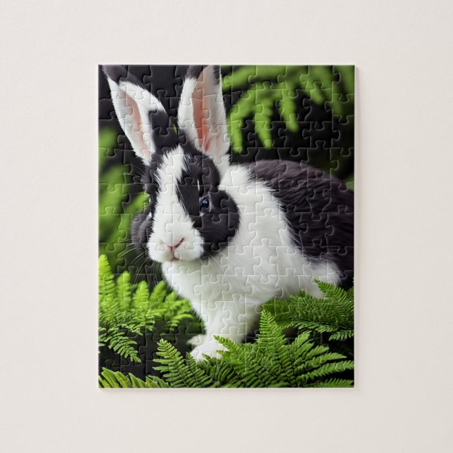 Black And White Bunny, Jigsaw Puzzle (Vertical)