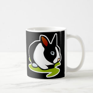 black and white bunny rabbit coffee mug