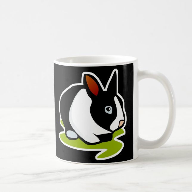 black and white bunny rabbit coffee mug (Right)
