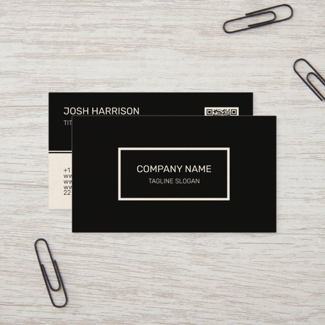 Black And White Business Card (Front/Back In Situ)