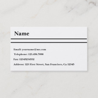 Black and White Business Card