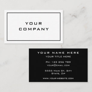 Black and White Business Cards Your Colour and Fon