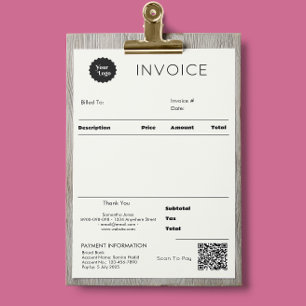 Black And White Business Invoice Sales Receipt 
