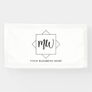 Black and White Business Logo Monogram Promotional Banner