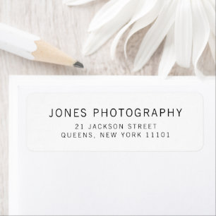 Black and White Business Minimalist Return Address
