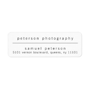 Black and White Business Minimalist Return Address