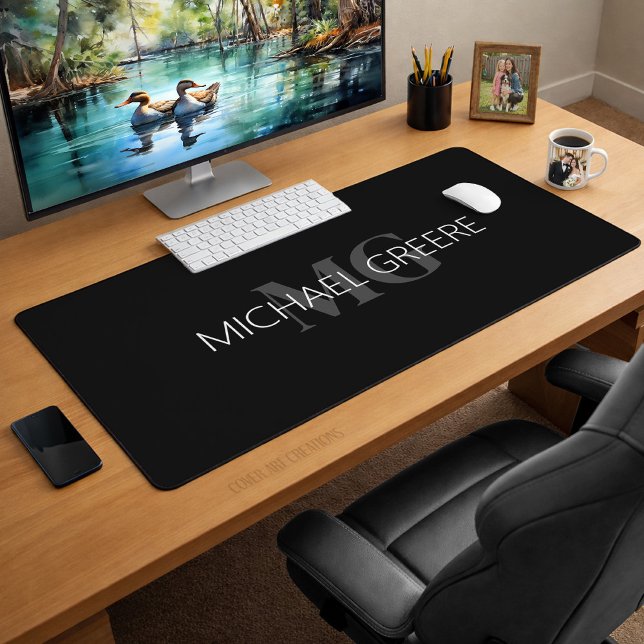 Black and White Business Professional  Desk Mat (Creator Uploaded)