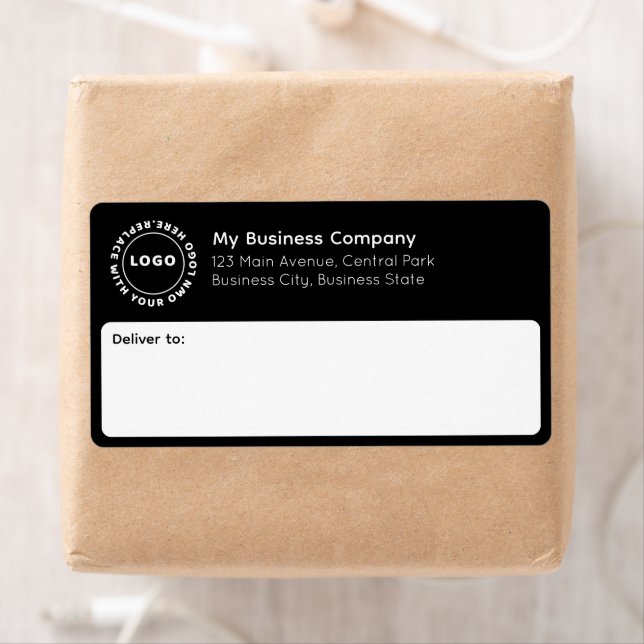 Black and White Business Shipping Label (Insitu)