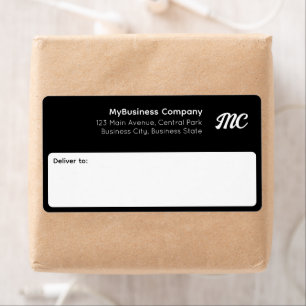 Black and White Business Shipping Label