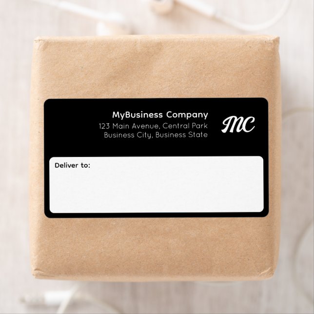 Black and White Business Shipping Label (Insitu)