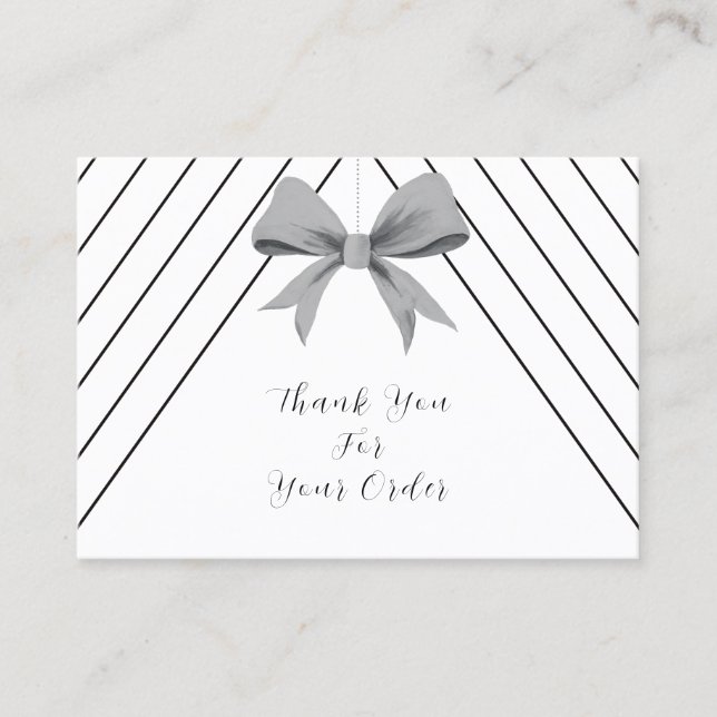 Black and white Business Thank you Business Card (Front)